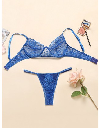 Lace See-Through Underwired Erotic Lingerie