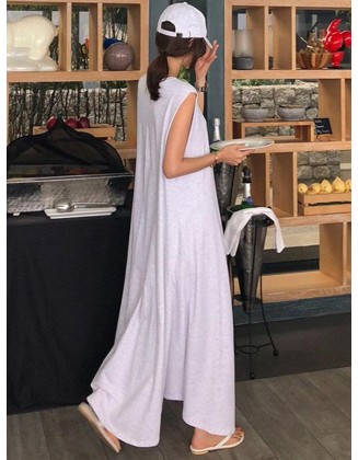 Casual Cotton Sleeveless Long Dress