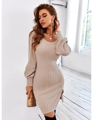 Vacation Wrap Backless U-Neck Dress