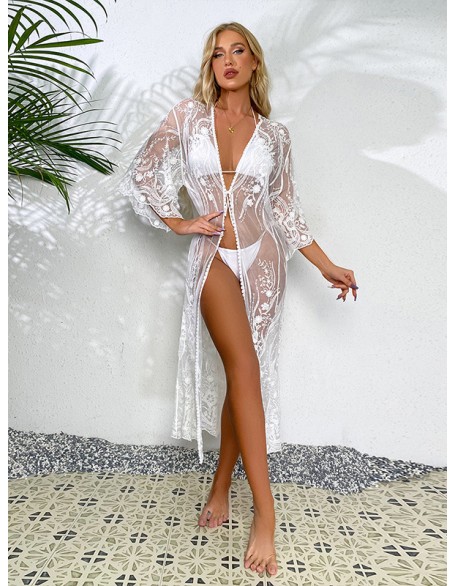 Vacation Loose Solid Color  Cover-Ups Swimwear