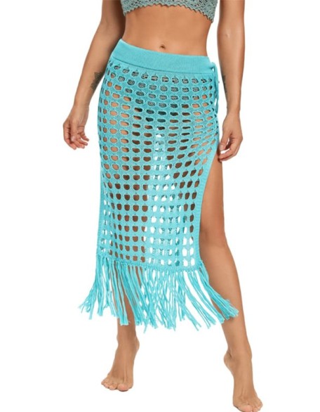 Hollow Split-Front Midi Skirt Cover-Ups