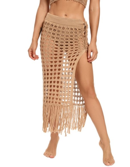 Hollow Split-Front Midi Skirt Cover-Ups