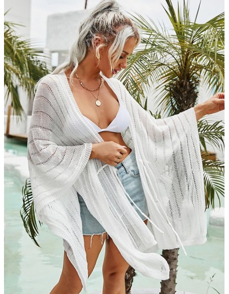 Shawl Long Sleeves Cover-Ups Swimsuit