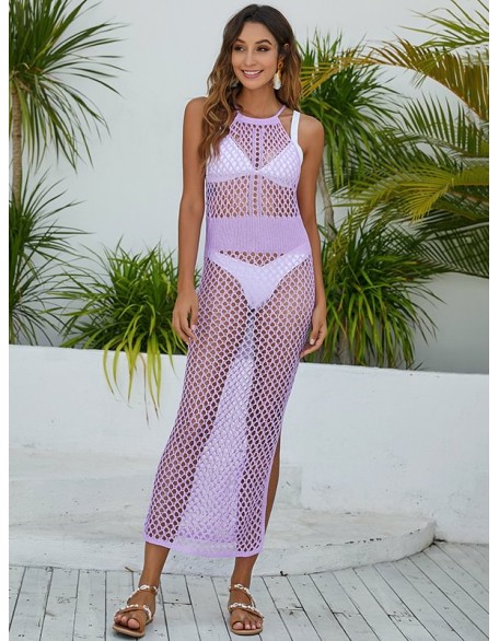 Sheath Round Neck Cover-Ups Dress Swimsuit