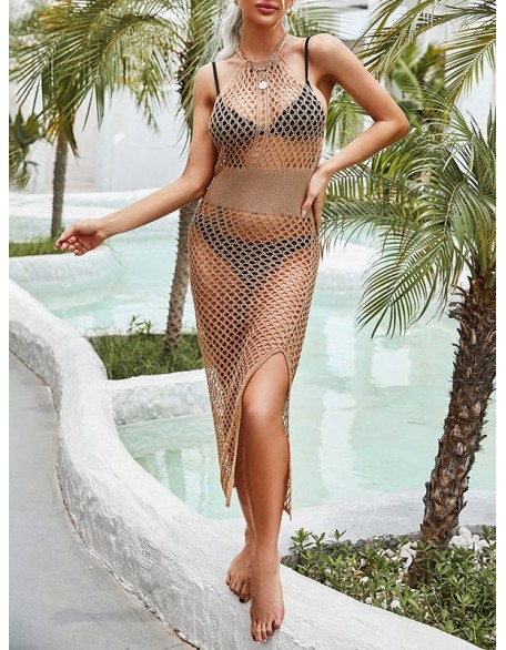 Sheath Round Neck Cover-Ups Dress Swimsuit