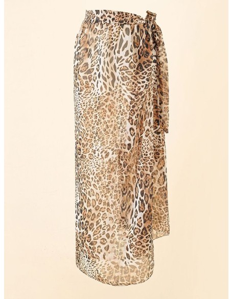 Leopard Split Side Cover-Ups Swimwear