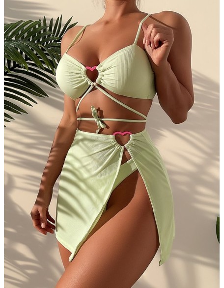 Spaghetti Neck Three Pieces Bikini Set