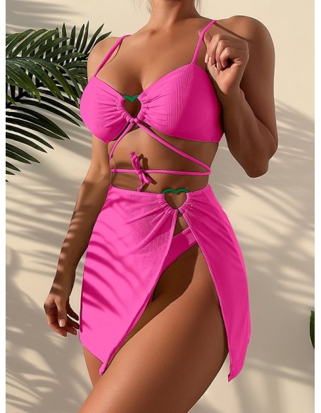 Spaghetti Neck Three Pieces Bikini Set