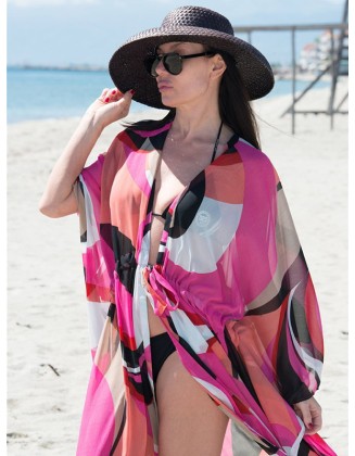 Chiffon Printed Loose Thin Cardigan Vacation Cover-Up Swimwear