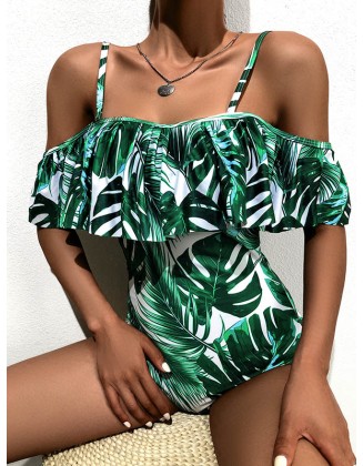 Monstera Ceriman Off-The-Shoulder Padded One-Piece Swimwear