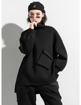 Thicken High-Neck T-Shirts Sweatshirt Tops