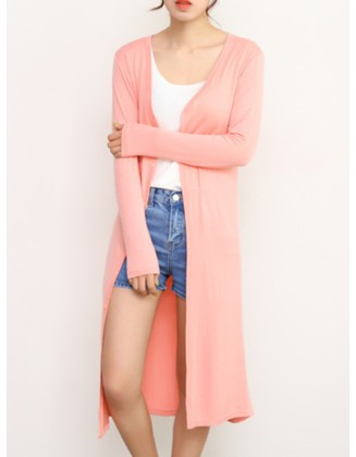 Casual Loose Long Sleeves Solid Color Outerwear