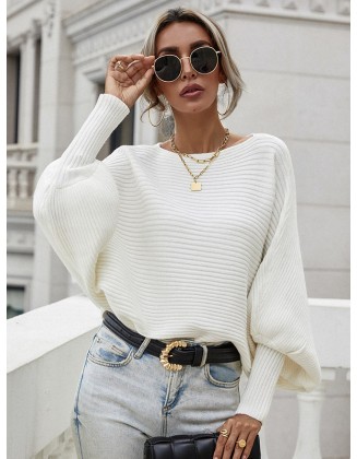 Casual Loose 6 Colors Off-The-Shoulder Long Sleeves Sweater Top