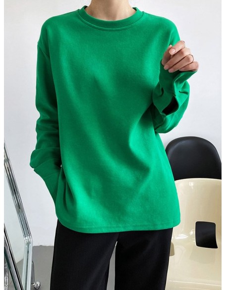 3 Colors Loose Casual Solid Color Split-Side T-Shirt Top