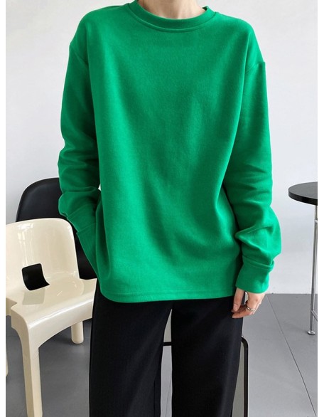 3 Colors Loose Casual Solid Color Split-Side T-Shirt Top