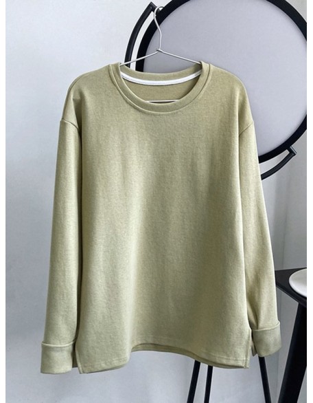 3 Colors Loose Casual Solid Color Split-Side T-Shirt Top