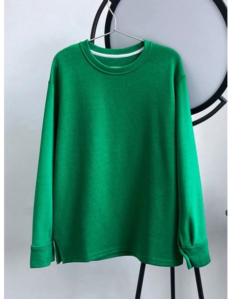 3 Colors Loose Casual Solid Color Split-Side T-Shirt Top